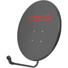 Maclean MCTV-929 Satellite Dish with LNB Mount and Mast Mount Satellite Antenna Satellite Mirror LNB Support Arm Phosphated Steel 90 cm Diameter