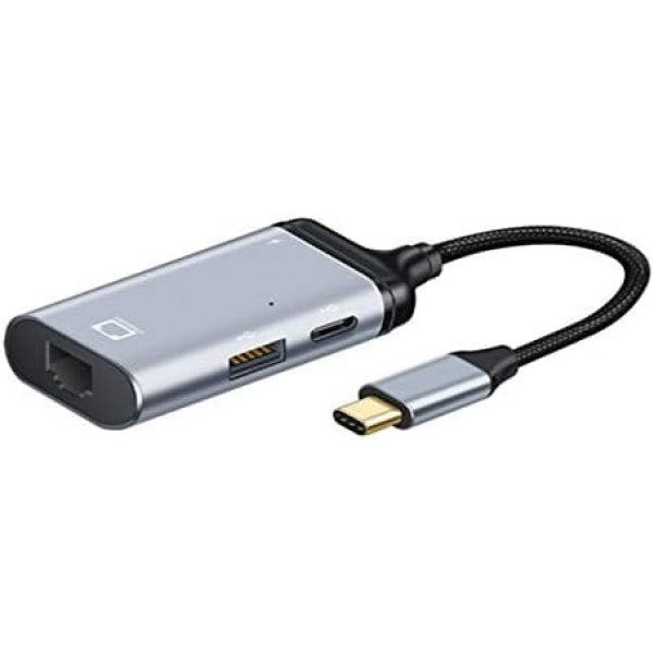 Cablecc USB-C Type-C USB 3.1 līdz 1000 Mbps Gigabit Ethernet tīkla LAN adapteris ar PD barošanas porta ligzdu