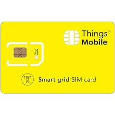 SIM karte INTELLIGENT STROMNETS — Things Mobile — ar pārklājumu visā pasaulē un vairāku pakalpojumu sniedzēju tīklu GSM/2G/3G/4G. Bez fiksētām izmaksām un bez derīguma termiņa. 10 € iekļauts kredīts