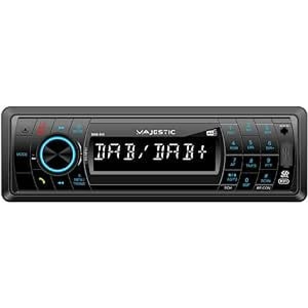 Majestic DAB-443 RDS FM/DAB+ PLL Auto radio Bluetooth, CD/MP3 atskaņotājs, USB/SD/AUX-IN, 180 W (45 W x 4CH), priekšējais atloks salokāms, melns