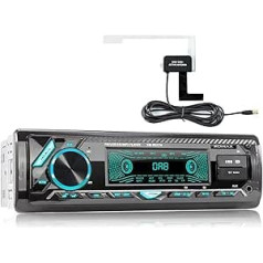 XOMAX XM-RD276 automašīnas radio ar DAB+ uztvērēju un antenu, FM RDS, Bluetooth brīvroku komplekts, 2 x USB, MicroSD, Aux, 7 krāsas, 1 DIN