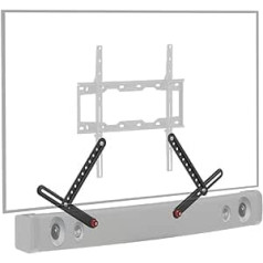 Barkan Universal Soundbar Mount, for Mounting Over or Under TV, for 13 - 80 Inch TV, for Most Soundbars, Holds up to 6.5 kg, Easy to Install