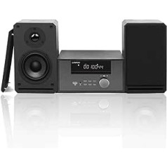 Compact Stereo System with CD Player (100 W RMS Micro HiFi System with Bluetooth, FM Radio, USB, AUX-IN, 2-Way Clear Sound)