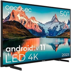 Cecotec TV LED 50 collu A sērijas viedtelevizors ALU00050S. 4K UHD, Android 11, MEMC, Chromecast integriert, Dolby Vision, Dolby Atmos, HDR10, Bluetooth, 2 Lautsprechern 10 W, 2023. gada modelis