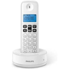Philips D1611W/34 - Cordless Landline Phone (Backlight, HQ Sound, Up to 4 Handsets, 50 Questions, Reduced Consumption of Eco, Caller ID, Range 50-300 Meters