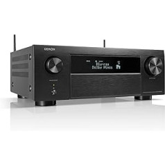 Denon AVC-X4800H 9.4 kanālu AV uztvērējs, pastiprinātājs ar Auro-3D, Dolby Atmos, DTS:X, 6 collu 8K ieejas un 3 izejas, Bluetooth, Airplay 2, HEOS Multiroom, saderīgs ar Alexa, melns