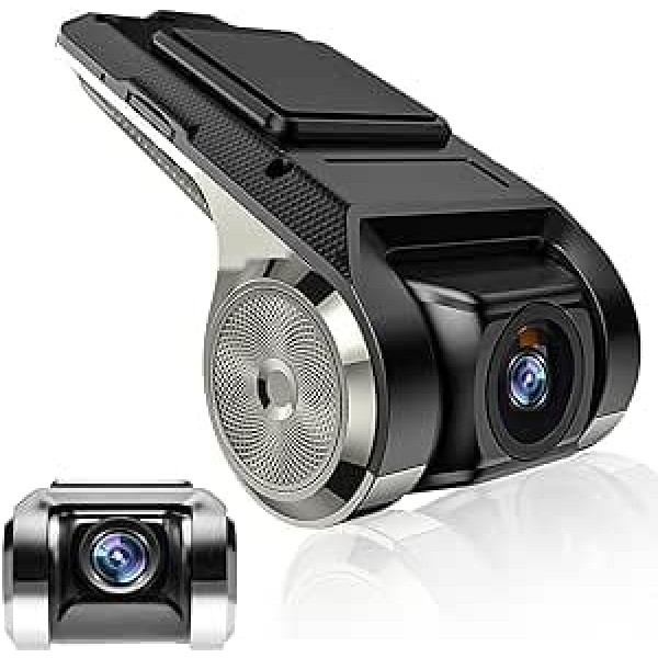 Hikity Car DVR Dashcam mini auto kamera 170° platleņķa automašīnas kamera USB mini ierakstītājs nakts versijas video ierakstītājs ar G sensoru, cilpas ierakstīšana, stāvvietas uzraudzība Android automašīnas radio automašīnas kamerai