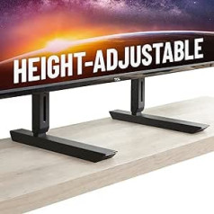 Echogear Universal Large TV Stand - Height Adjustable Base for TVs up to 77 inches - Wobble-free Replacement Stand Works with Any TV - Compatible with Flat Design and Sound Bars