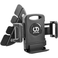 For the CD-Slot! Genius Car Mount Invention! grooveClip Universal Car Holder for Smartphones, Mobilephones and GPS Devices | Works perfect for iPhone 4 4S 5 5S 5C, Samsung Galaxy S5 S4 S3 S2 / mini / Note II III, HTC One / mini, Sony Xperia Z1 Z, LG G2 / 