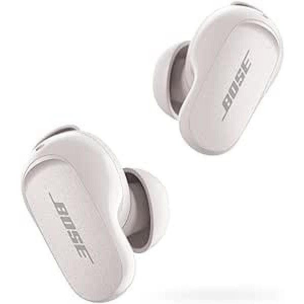 JAUNUMS: Bose QuietComfort Earbuds II bezvadu Bluetooth Pasaulē labākās troksni slāpējošās ausīs ievietojamas austiņas ar individuālu trokšņu samazināšanu un personalizētu skaņu — balta