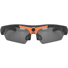 Outdoor Camera Glasses Sunglasses Camera, 1080P Full HD Glasses Camera Video Recording Camcorder for Outdoor Activities, Cycling, Skiing (Orange)
