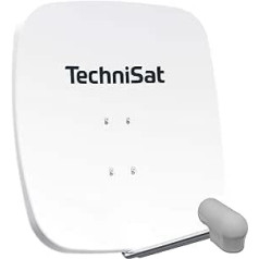 TechniSat SATMAN 65 PLUS satelītantena 1 abonentam (65 cm pilna satelīta sistēma, spogulis ar masta stiprinājumu un UNYSAT viens LNB korpusā, kas aizsargā pret laikapstākļiem) Balts