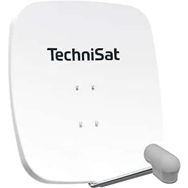 TechniSat SATMAN 65 PLUS satelītantena 1 abonentam (65 cm pilna satelīta sistēma, spogulis ar masta stiprinājumu un UNYSAT viens LNB korpusā, kas aizsargā pret laikapstākļiem) Balts