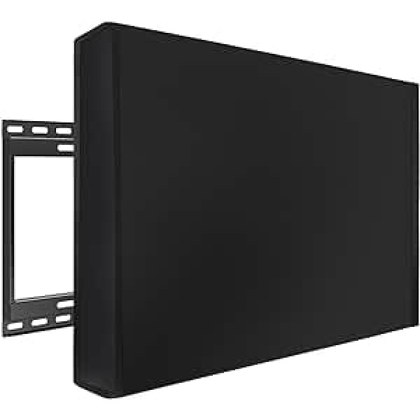 MaxAwe 60–65 collu āra TV vāciņš, 58 x 37 x 5 collu (148 x 95 x 14 cm) televizora vāciņš lietošanai ārā, laikapstākļiem izturīgs universāls ekrāna aizsargs, melns