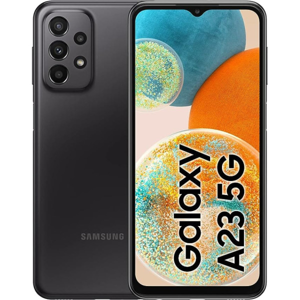 Samsung Galaxy A23 5G, Android viedtālrunis, 6,6 collu TFT displejs, 5000 mAh akumulators, 64 GB/4 GB RAM, mobilais tālrunis melnā krāsā, iekļauta 30 mēnešu ražotāja garantija [ekskluzīvi Amazon]