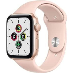 Apple Watch SE GPS, 44 mm goldenes Aluminiumgehäuse mit rosa Sand Sportband (Generalüberholt)