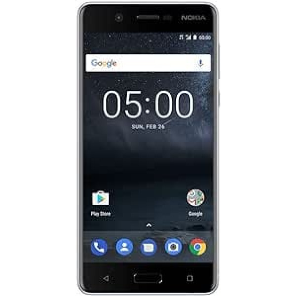 Nokia 5 (16 GB, 2 GB RAM) 5,2 collu polarizēts HD displejs, Android 9.0 Pie, dubultā SIM karte GSM (AT & T/T-Mobile/MetroPCS/Cricket/Mint) atbloķēts viedtālrunis (sudraba krāsa)