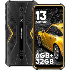 Ulefone Armor X12 Outdoor viedtālrunis Android 13 Go 6GB + 32GB/256GB SD 4860mAh 5,45 collu HD+ 13MP + 8MP IP68 Robusts mobilais tālrunis bez līguma būvlaukuma Mobilais tālrunis 4G Dual SIM NFC Face ID