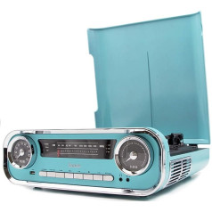 LAUSON retro atskaņotājs ar skaļruni Bluetooth mūzikas sistēma ar vinila atskaņotāja stereo sistēmu Vintage radio USB ierakstu atskaņotājs Jukebox Blue