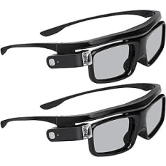 NexiGo DLP Link 3D Glasses, Rechargeable 3D Active Shutter Glasses Compatible with Aurora, Aurora Pro (Black, Pack of 2)