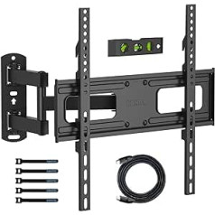 BONTEC TV Wall Mount for 27-55 Inch LED LCD Flat/Curved TVs up to 35 kg, Swivel, Tilt, Fully Movable TV Mount, Max. VESA 400 x 400 mm