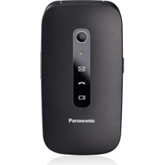 Panasonic KX-TU550EXB 4G Essentials Clamshell mobilais tālrunis senioriem, 1,2 MP kamera, vecākais tālrunis ar lielu 2,8 collu displeju, 300 stundu gaidstāves laiks, melns