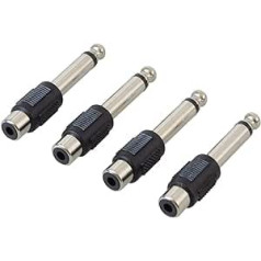 keepdrum ADA050 Audio Adapter RCA Female-Jack 6,3 mm Pack of 4