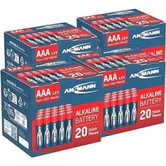 ANSMANN Alkaline Battery Micro AAA / LR03 1,5 V / Ilgmūžības Alkaline Battery Economy Pack praktiskā uzglabāšanas kastē / Pack of 80