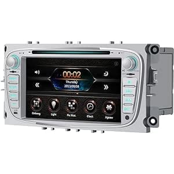 Awesafe auto radio Ford Focus Mondeo, Double Din radio ar navigācijas sistēmu, sudraba krāsa