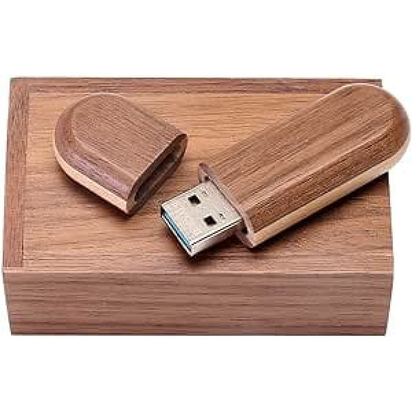 HOZYALE USB zibatmiņas karte Divu toņu koka USB 3.0 zibatmiņas disks 64 GB datu krātuve Memory Stick Memory Stick ar koka kastīti