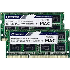 Timetec Hynix IC Apple DDR3 1333MHz PC3-10600 SODIMM atmiņas jauninājums MacBook Pro 13/15/17 collu sākumam/vēlam 2011. gada iMac 21,5 collu vidējam/vēlam 2010./2011. gadam, 27 collu, 21 collu, 5 mijd. 011