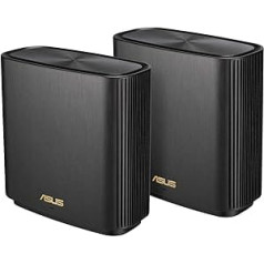 Asus Ai Mesh AX-WLAN sistēmas ZenWiFi XT8 balts kombinējams maršrutētājs (piesaiste kā 4G un 5G maršrutētāja nomaiņa, 2-in-1 Mesh piekļuves punktu komplekts, 3x Gigabit LAN, 2,5G WAN, lietotņu vadība, viesabonēšana, AiProtection)