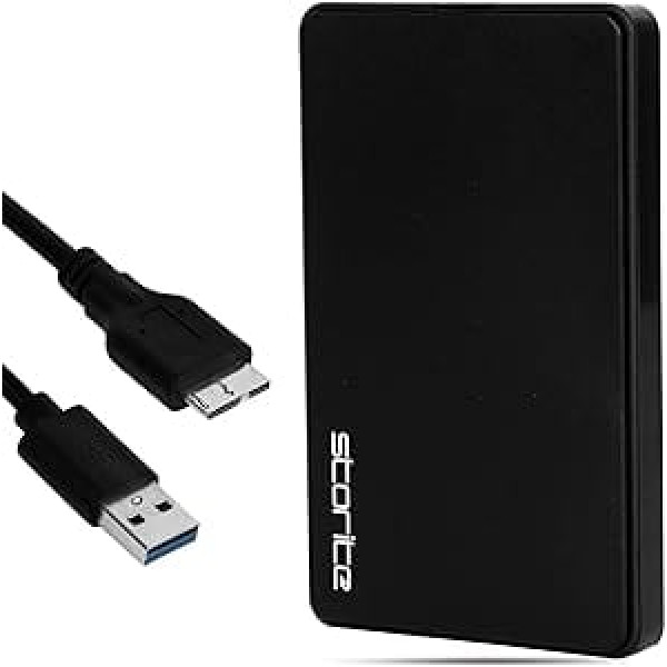 Storite ārējais cietais disks 500 GB HDD USB3.0 īpaši ātrs plāns datu dublējuma krātuves paplašinājums — pārnēsājams cietais disks, kas ir saderīgs ar Mac, klēpjdatoru, personālo datoru, Xbox, Xbox One, PS4 (melns)