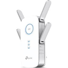 TP-Link RE655 AC2600 WiFi tīkla pastiprinātājs/atkārtotājs (Dual WiFi AC + N, 1733 Mbps pie 5 GHz + 800 Mbps pie 2,4 GHz, Gigabit LAN ports, lietotņu vadība, maksimālais pārklājums, savietojams ar visām WiFi ierīcēm)