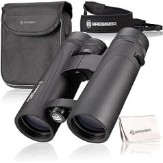 Bresser Corvette Binoculars 10 x 42 Waterproof with Nitrogen Filling, BaK-4 Glass Prisms, LE Eyepieces for Comfortable Use, Multilayer Coating and Nylon Carry Case