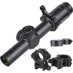 WestHunter Optics HD-S 1.2-6x24 medību šautenes tēmeklis, otrā fokusa plakne, šautenes tēmekļi, 30 mm taktiskā precizitāte, 1/2 MOA šautenes tēmelis šautenei/airsoftam/pneimatiskajai šautenei