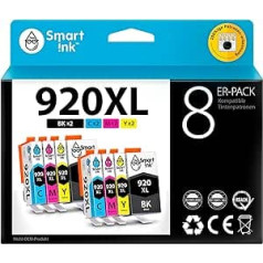 Smart Ink Compatible Druckerpatronen als Ersatz für HP 920 XL 920XL 8 Multipack (2 Schwarz 2 Cyan 2 Magenta 2 Gelb) ir saderīgs ar HP Officejet 6000 6500 6500A 7000 7500A Drucker