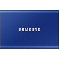 Samsung T7 pārnēsājamais SSD — 1 TB — USB 3.2 Gen.2 ārējais SSD SD Indigo Blue (MU-PC1T0H/WW)