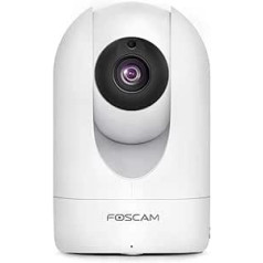 Foscam R2M grozāma un grozāma Full HD WLAN IP 2MP novērošanas kamera ar audio pārraidi H.264 video kompresijas kustības noteikšana nakts redzamības MicroSD kartes slots 6W 5V 1 iepakojums