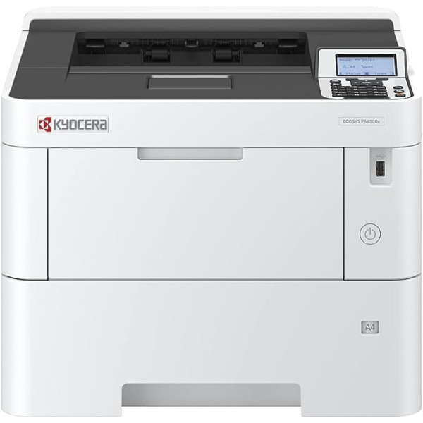 Kyocera Ecosys PA4500x melnbaltā lāzerprintera dupleksā ierīce 45 lpp./min 100+500 loksnes Tray Gigabit LAN Iesk. Mobilās drukas funkcija, P3145dn pēctece