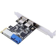 Zerone PCI-E uz USB 3.0 2 portu Express karte ar 1 USB 3.0 20 kontaktu savienotāju