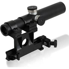 ToopMount 3.5 x 18 Mosin-Nagant Look Rifle Scope, 3 Post Reticle 1300 Gs Shockproof, Aluminium Black Viewfinder