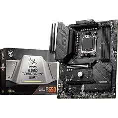 MSI MPG B650 Tomahawk WiFi Motherboard, ATX - Supports AMD Ryzen 7000 Series Processors, AM5-14 Duet Rail 80A VRM, DDR5 Memory Boost 6400+MHz/OC, 2 x PCIe 4.0 x16, 3X M.2 Gen4, Wi-Fi 6E