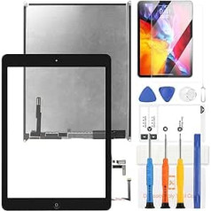 Replacement Screen Compatible for iPad 5 2017 9.7 Inch A1822 A1823 (Not for Air 1) LCD Display Touch Screen Digitizer Matrix Repair Parts Kits with Home Button & Tools & Screen Protector (Black)