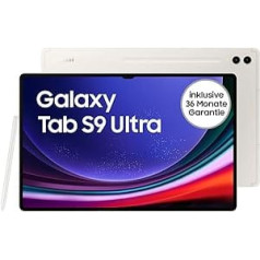 Samsung Galaxy Tab S9 Ultra Android planšetdators, Wi-Fi, 1 TB / 16 GB RAM, MicroSD kartes slots, komplektā S Pen, Simlock bezmaksas bez līguma, bēšs