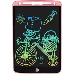JOEAIS LCD rakstāmdēlis bērniem 12 collu krāsains digitālais elektroniskais rakstāmgalds, kas paredzēts mācībām, rotājumiem un zīmēšanai, Ziemassvētku un dzimšanas dienas rotaļlietu dāvanas zēniem un meitenēm (rozā krāsā)