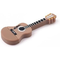 Hsthe Sea USB Flash Drive 32GB USB 2.0 Cute Guitar Stick Cartoon Memory Stick Novelty USB Flash Drive Data Storage (Brown)