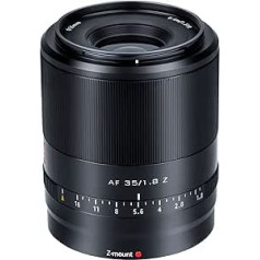 VILTROX AF 35 mm F1.8 Z automātiskā fokusa primārais objektīvs pilna formāta portreta objektīvs ar lielu atvērumu platleņķa acu fokusa objektīvs bezspoguļa Nikon Z stiprinājuma kamerai Z5 Z6 Z7 Z6II Z7II Z50 un Zfc modeļiem