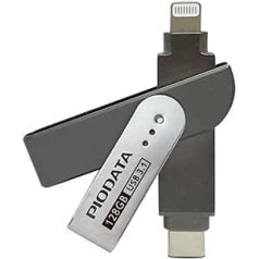 PioData iXflash 128GB MFi sertificēta USB 3.1 Type C ārējā Memory Stick priekš iPhone/iPad/Mac/PC