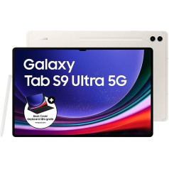 Samsung Galaxy Tab S9 Ultra Android planšetdators 5G 256GB 12GB RAM Micro SD kartes slots + S Pen Simlock bezmaksas bez līguma smilškrāsas + 36 mēnešu garantija [ekskluzīva Amazon]